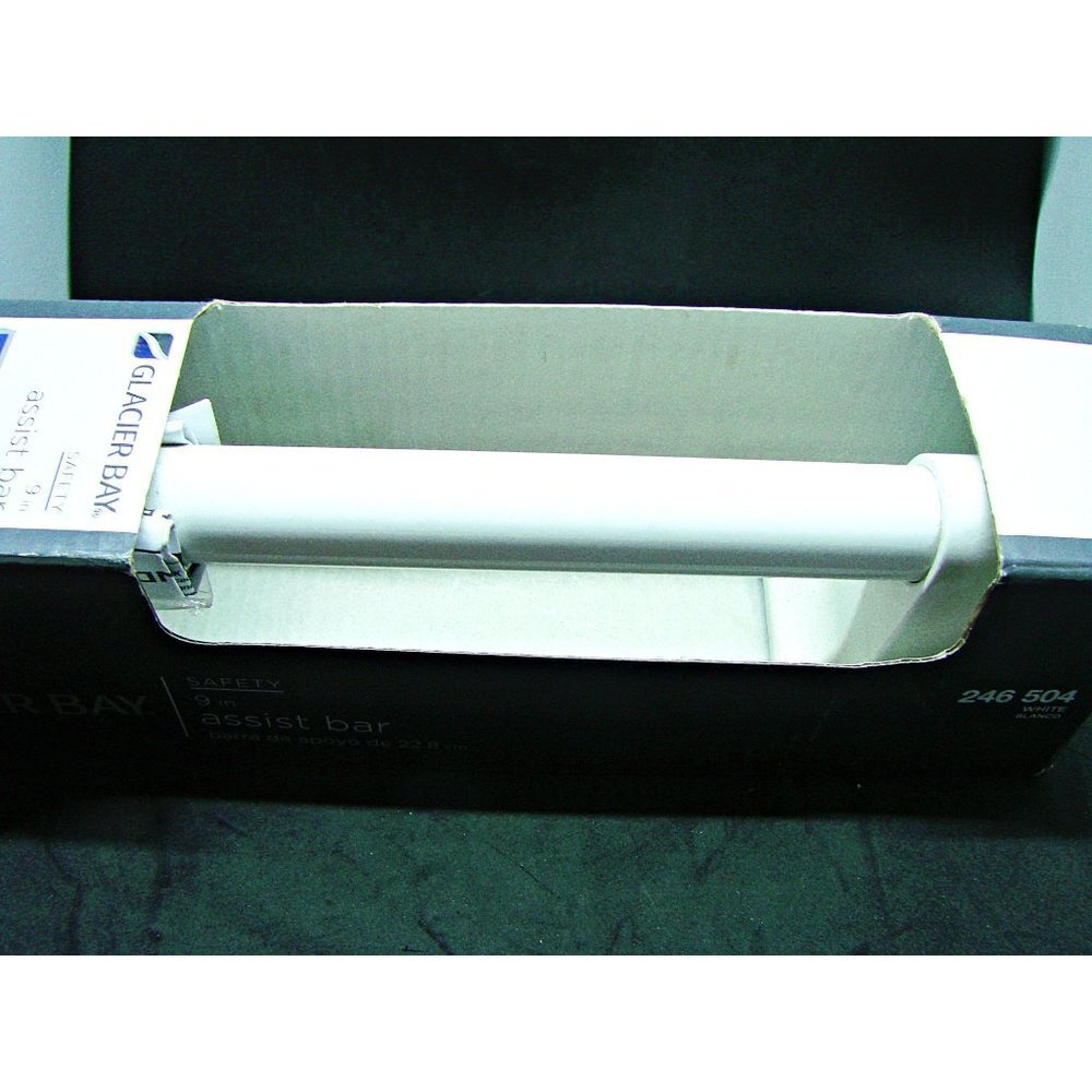 Glacier Bay 9 in. Exposed Screw Assist Bar in Chrome ADA Compliant White
